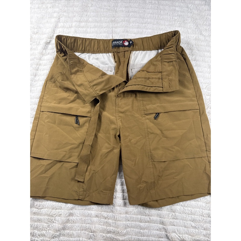 Canada Weather Gear Men's Size Medium Khaki Tan Nylon Rayon Hiking Shorts